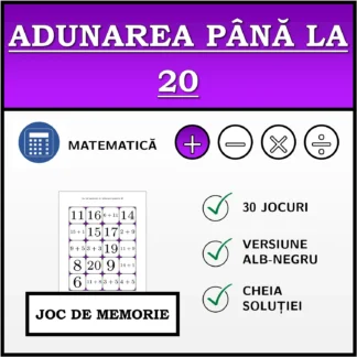 Joc de memorie: Adunarea până la 20