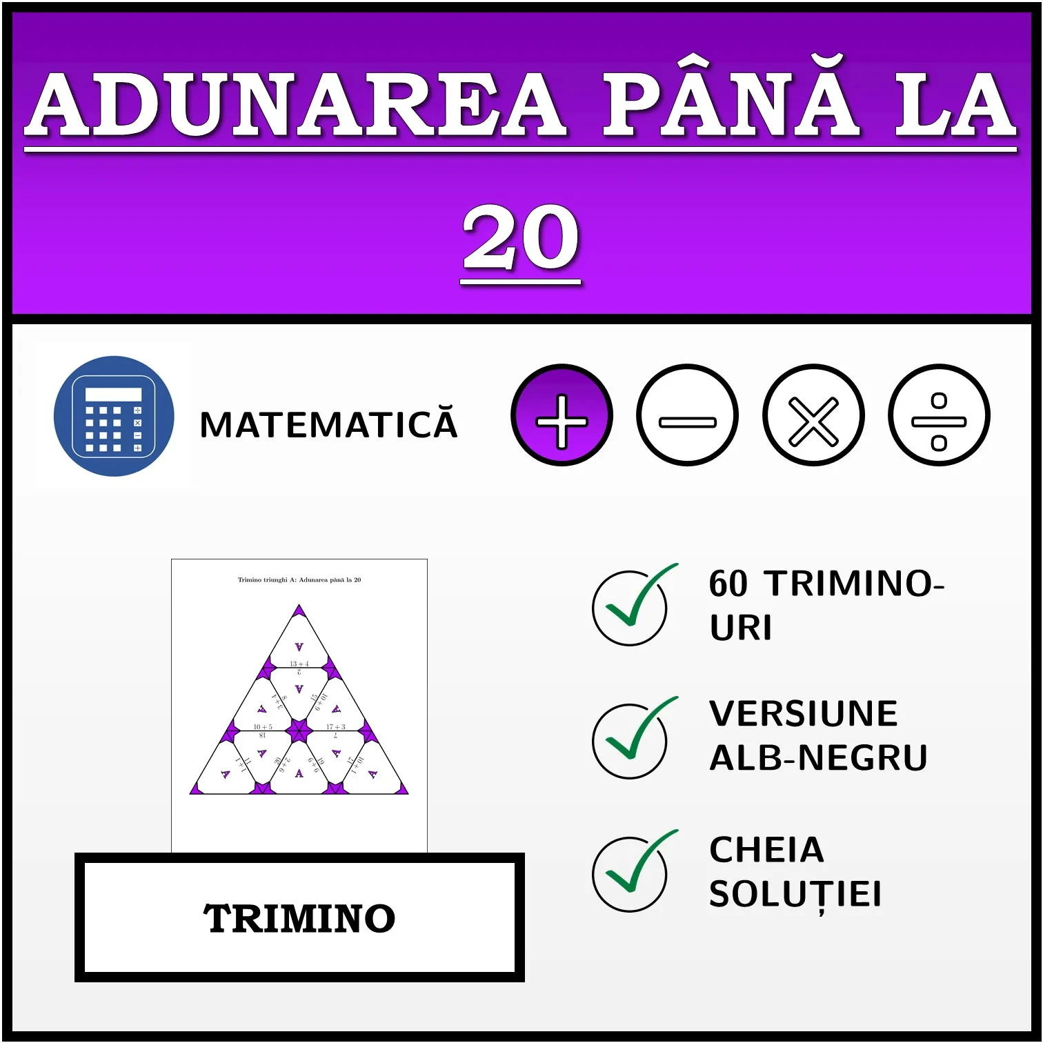 Trimino: Adunarea până la 20