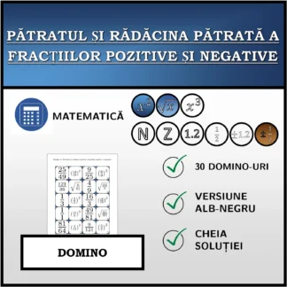 Domino: Pătratul și rădăcina pătrată a fracțiilor pozitive și negative