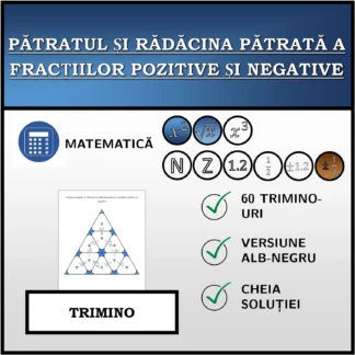 Trimino: Pătratul și rădăcina pătrată a fracțiilor pozitive și negative
