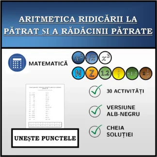Exercițiu de asociere: Aritmetica ridicării la pătrat și a rădăcinii pătrate