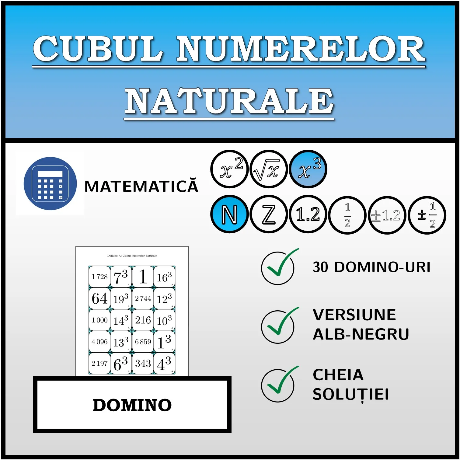 Domino: Cubul numerelor naturale