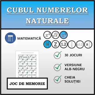 Joc de memorie: Cubul numerelor naturale