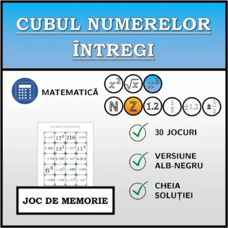 Joc de memorie: Cubul numerelor întregi