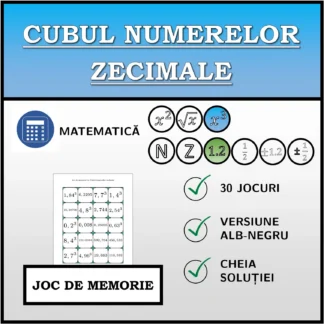 Joc de memorie: Cubul numerelor zecimale