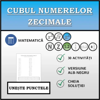 Exercițiu de asociere: Cubul numerelor zecimale