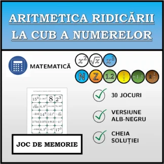 Joc de memorie: Aritmetica ridicării la cub a numerelor