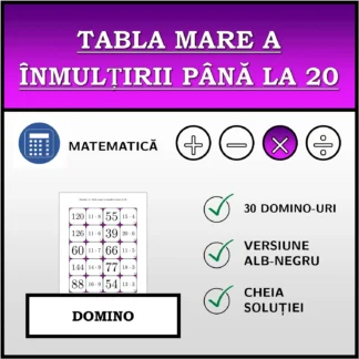 Domino: Tabla mare a înmulțirii până la 20