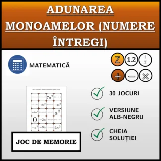 Joc de memorie: Adunarea monoamelor (numere întregi)