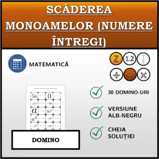 Domino: Scăderea monoamelor (numere întregi)