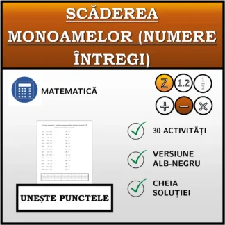 Exercițiu de asociere: Scăderea monoamelor (numere întregi)