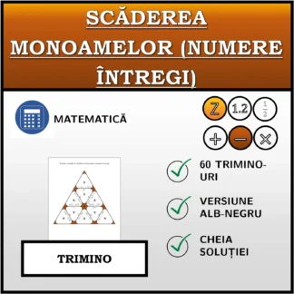 Trimino: Scăderea monoamelor (numere întregi)