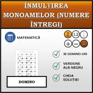 Domino: Înmulțirea monoamelor (numere întregi)