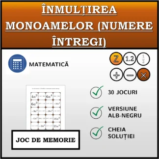 Joc de memorie: Înmulțirea monoamelor (numere întregi)