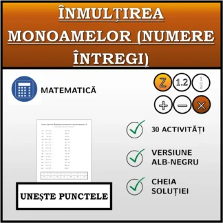 Exercițiu de asociere: Înmulțirea monoamelor (numere întregi)
