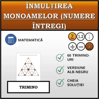 Trimino: Înmulțirea monoamelor (numere întregi)