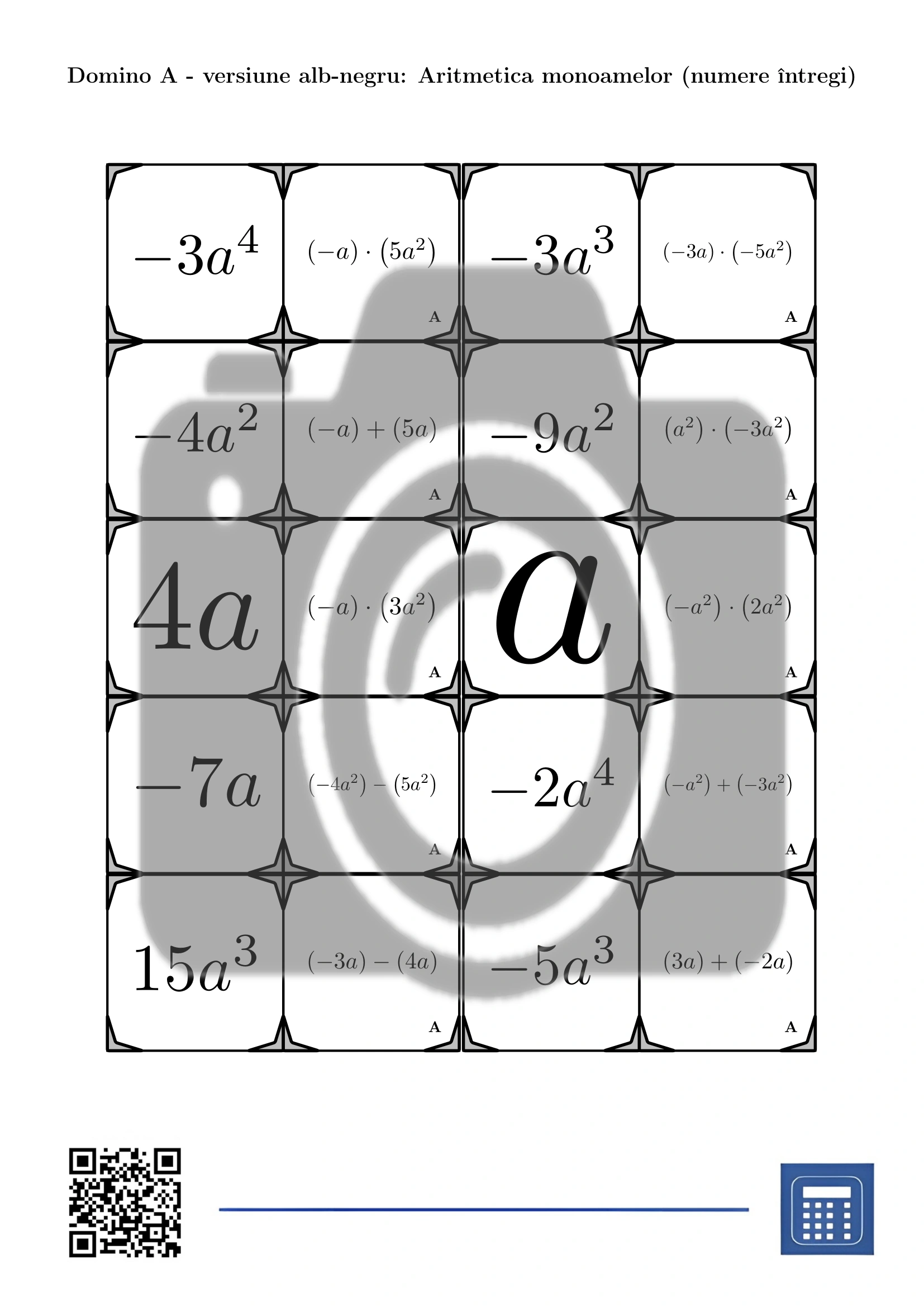 Domino: Aritmetica monoamelor (numere întregi) - imagine 3