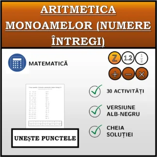 Exercițiu de asociere: Aritmetica monoamelor (numere întregi)