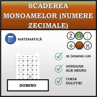 Domino: Scăderea monoamelor (numere zecimale)