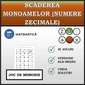 Joc de memorie: Scăderea monoamelor (numere zecimale)