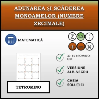 Tetromino: Adunarea și scăderea monoamelor (numere zecimale)