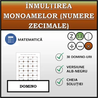 Domino: Înmulțirea monoamelor (numere zecimale)