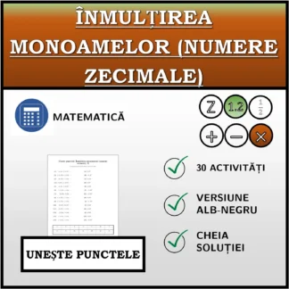 Exercițiu de asociere: Înmulțirea monoamelor (numere zecimale)