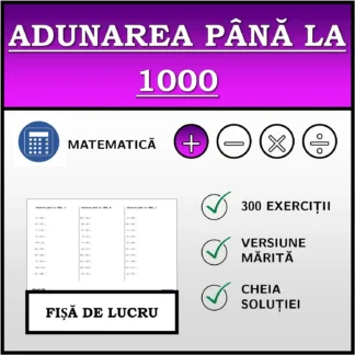 Fișă de lucru: Adunarea până la 1000