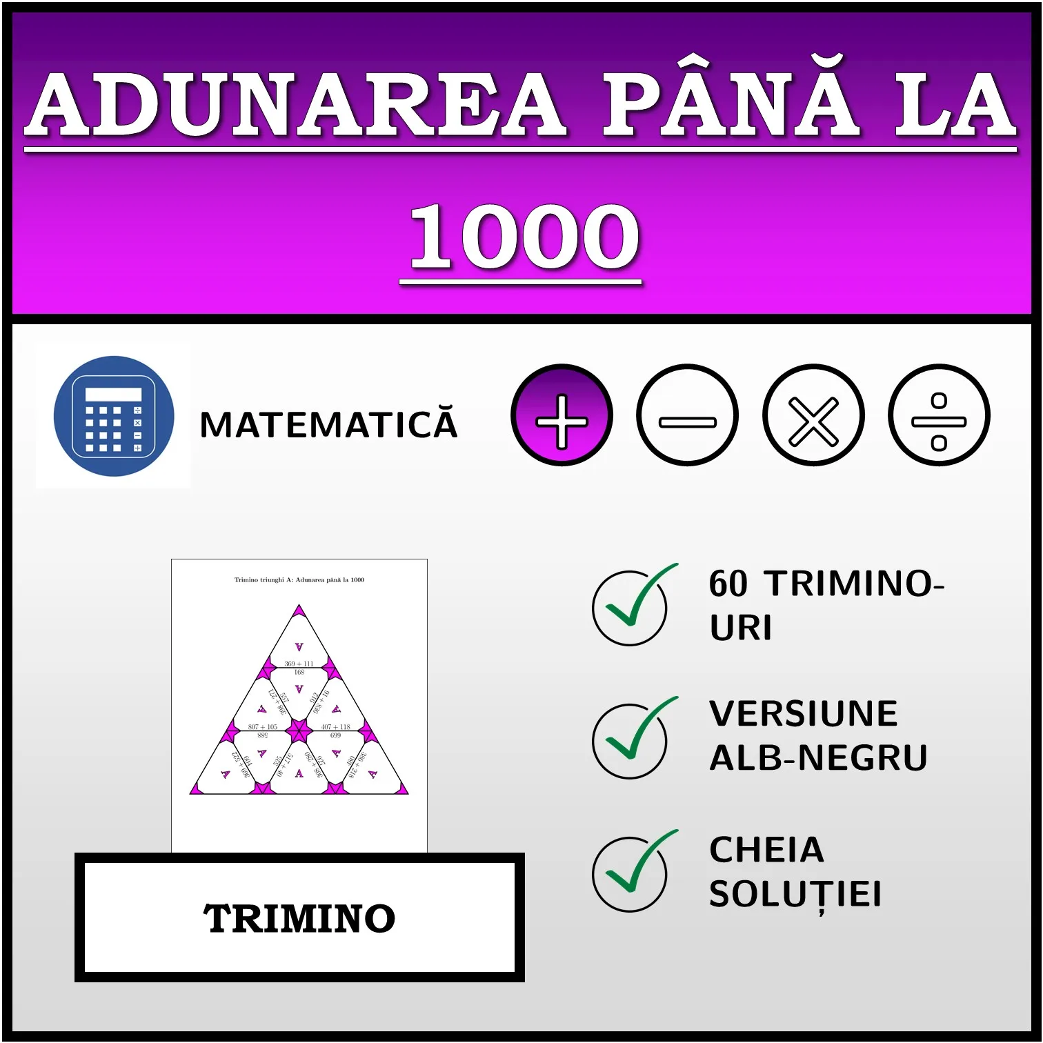 Trimino: Adunarea până la 1000