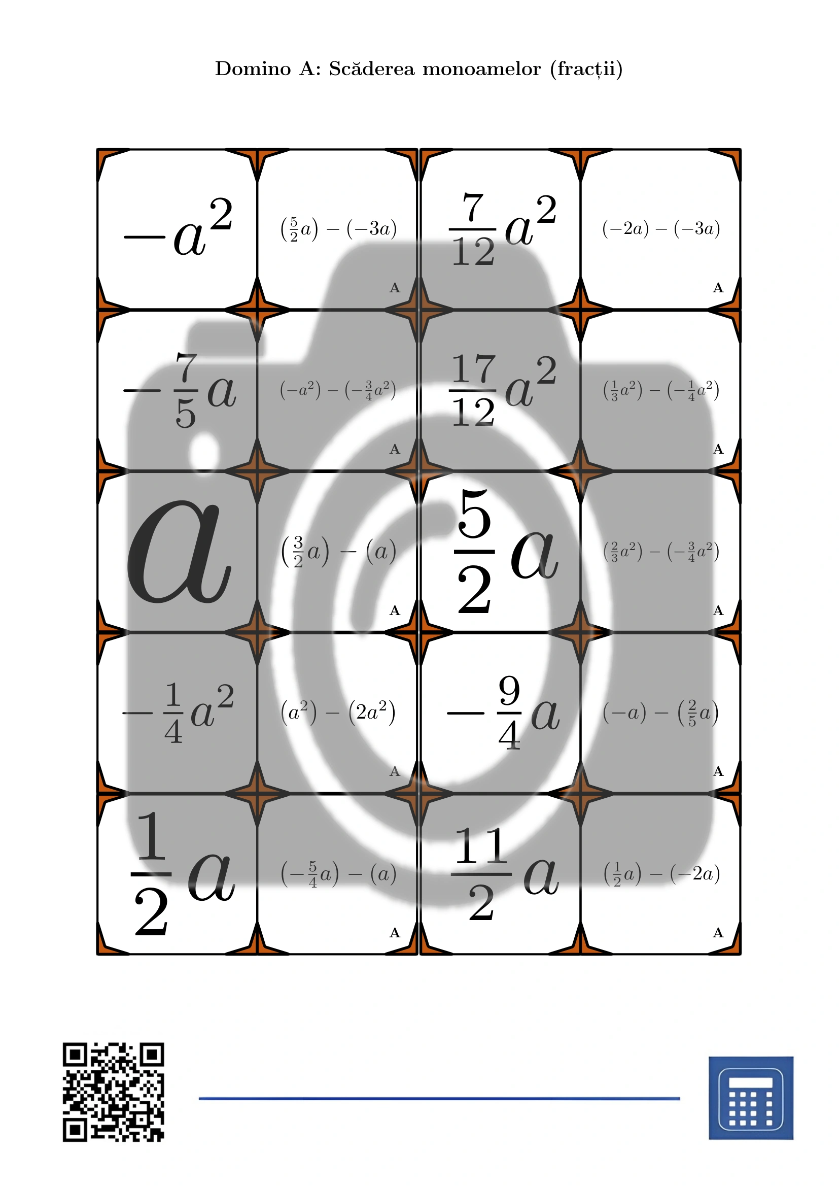 Domino: Scăderea monoamelor (fracții) - imagine 2