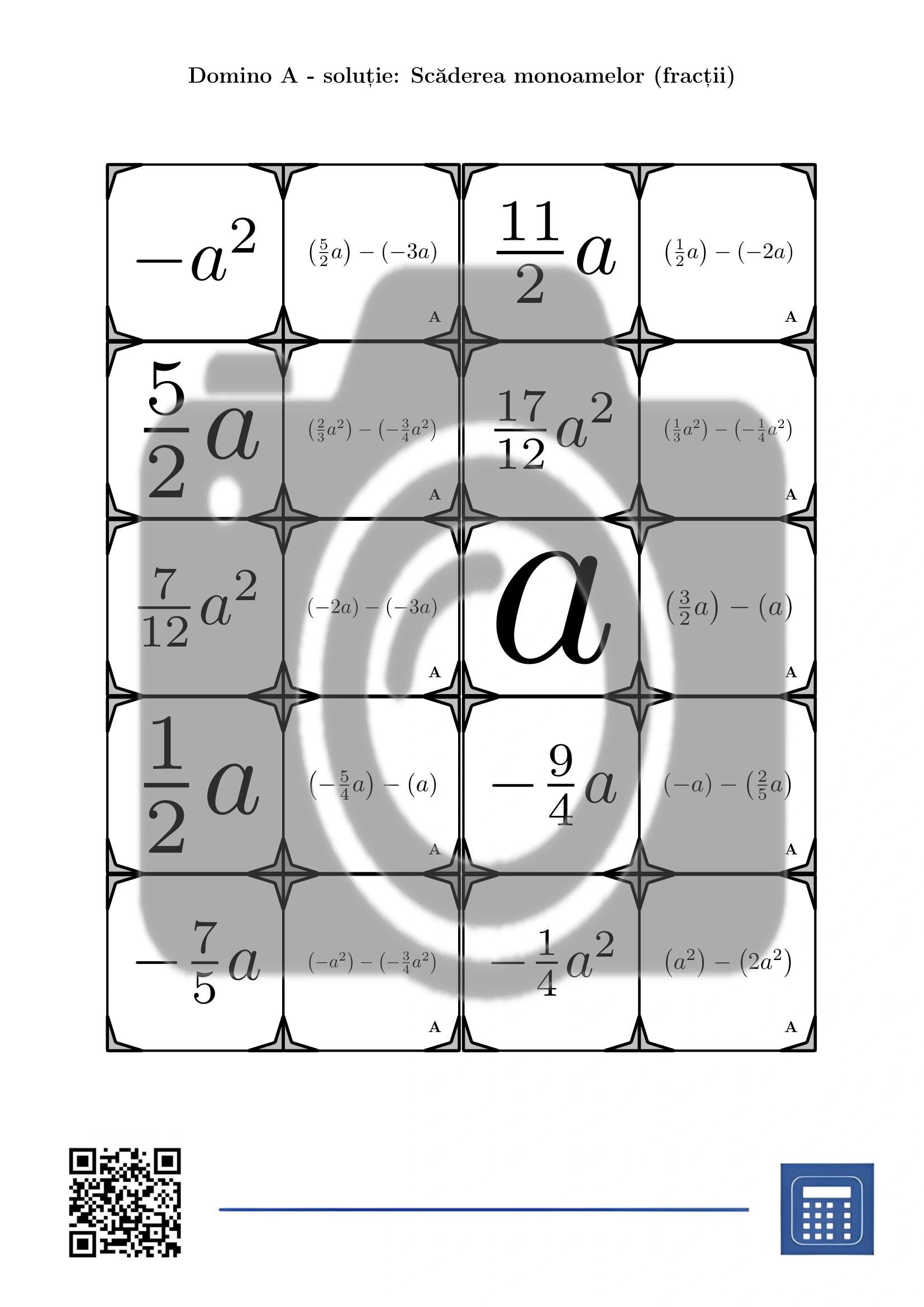 Domino: Scăderea monoamelor (fracții) - imagine 4