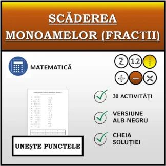 Exercițiu de asociere: Scăderea monoamelor (fracții)