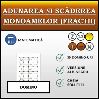 Domino: Adunarea și scăderea monoamelor (fracții)