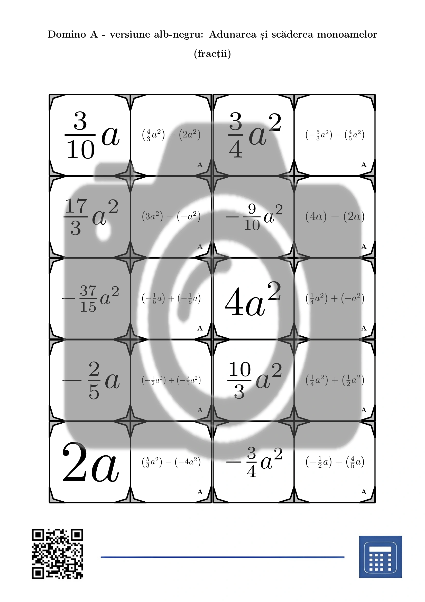 Domino: Adunarea și scăderea monoamelor (fracții) - imagine 3