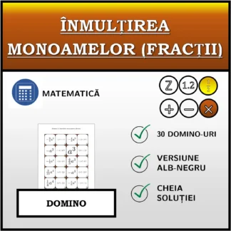 Domino: Înmulțirea monoamelor (fracții)