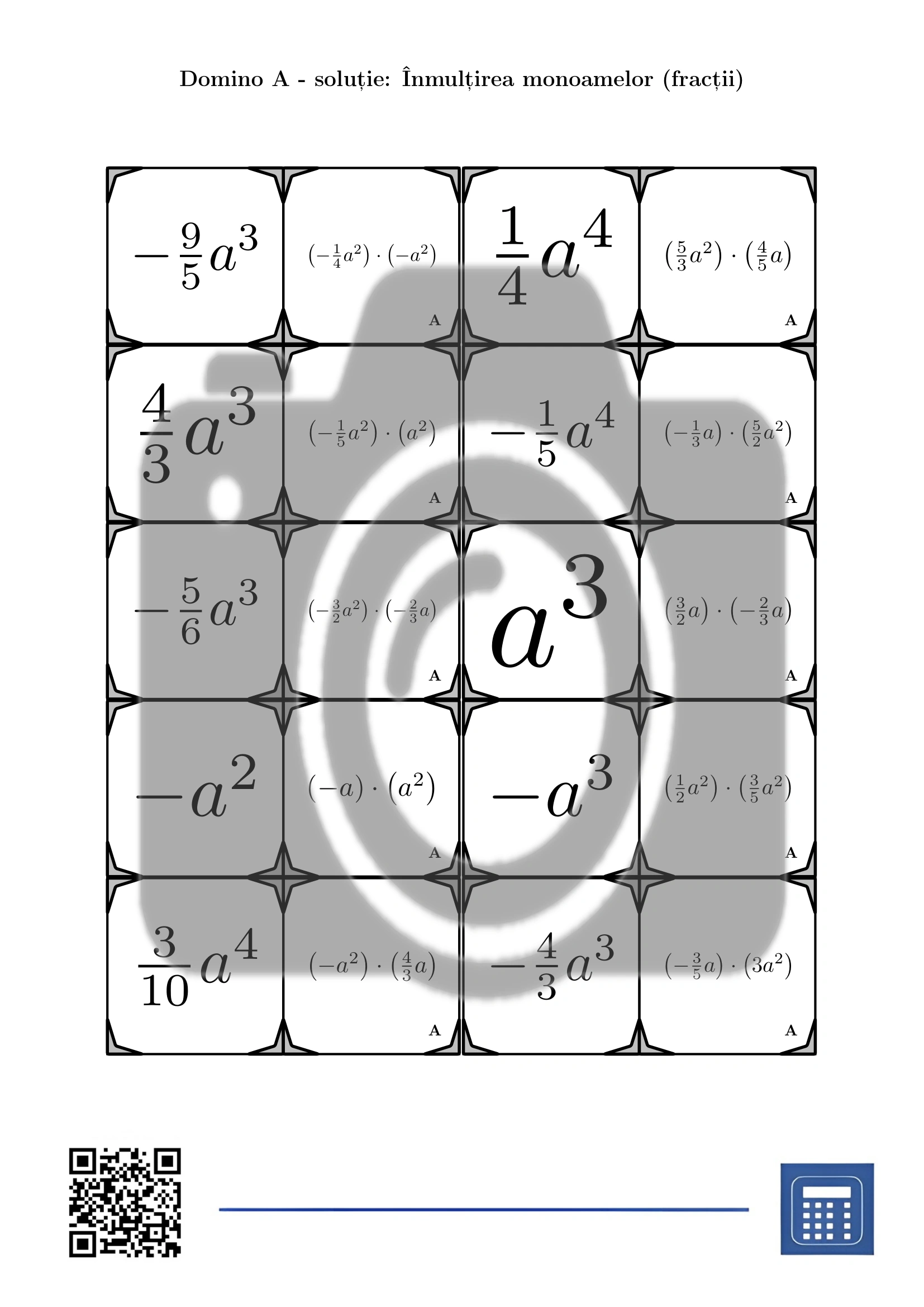 Domino: Înmulțirea monoamelor (fracții) - imagine 4