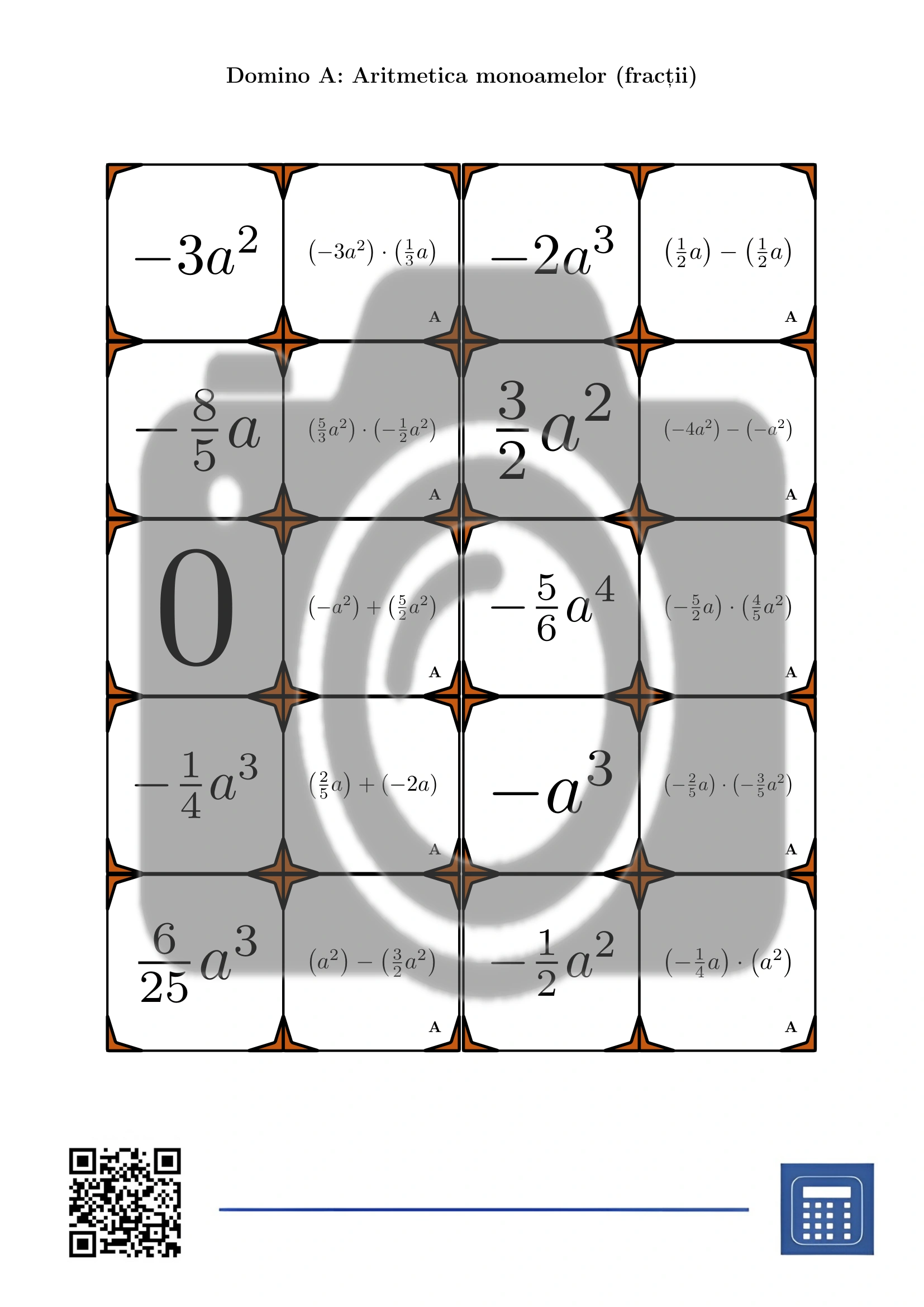 Domino: Aritmetica monoamelor (fracții) - imagine 2