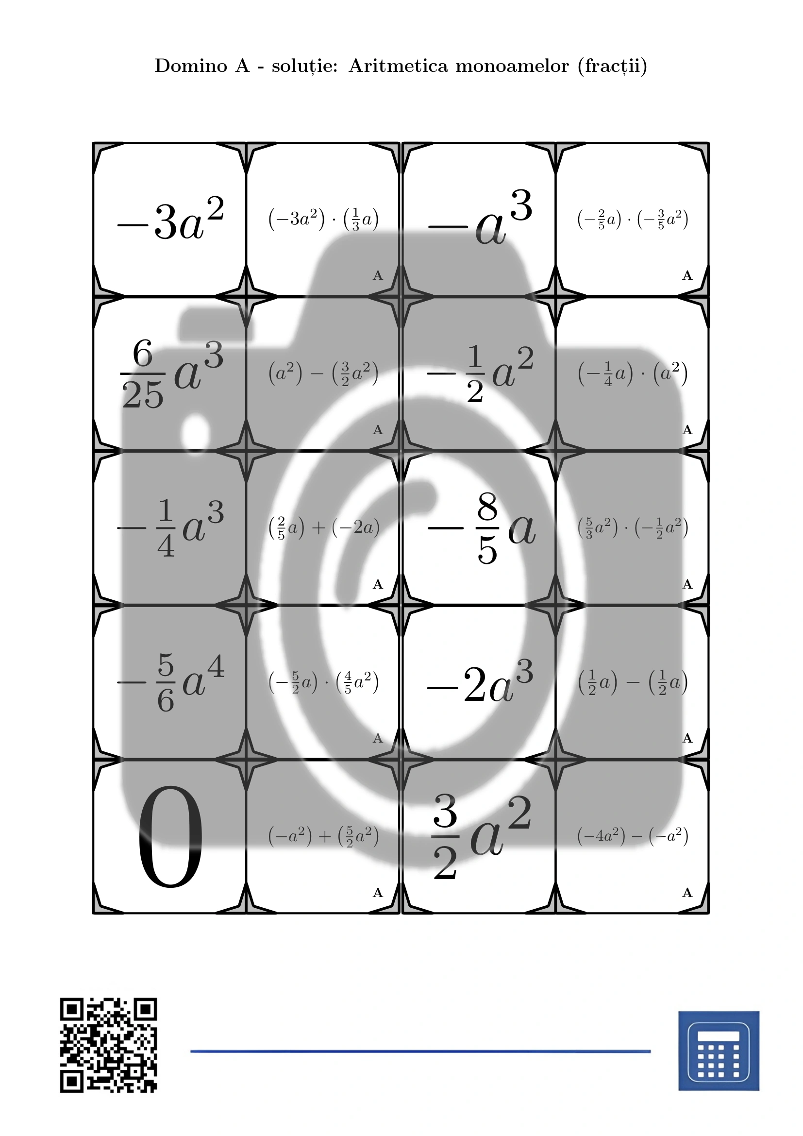 Domino: Aritmetica monoamelor (fracții) - imagine 4