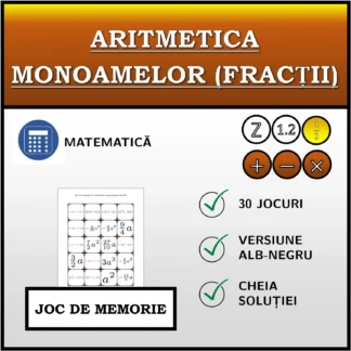 Joc de memorie: Aritmetica monoamelor (fracții)