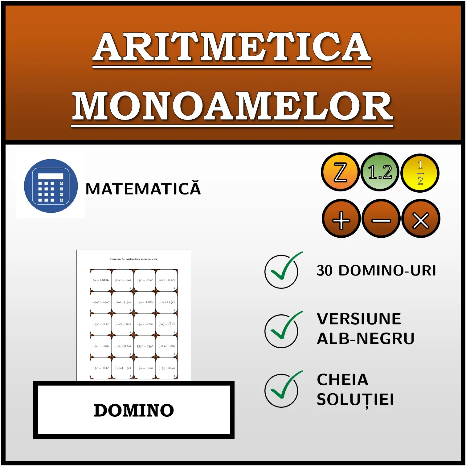 Domino: Aritmetica monoamelor