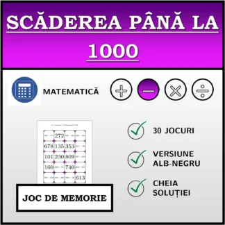 Joc de memorie: Scăderea până la 1000