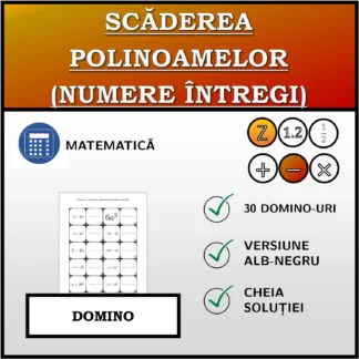 Domino: Scăderea polinoamelor (numere întregi)