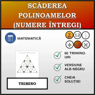 Trimino: Scăderea polinoamelor (numere întregi)
