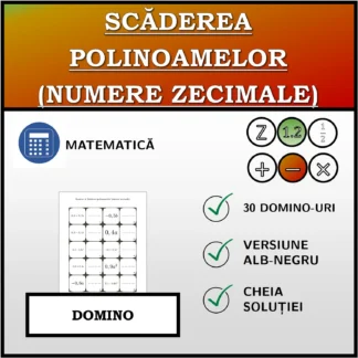 Domino: Scăderea polinoamelor (numere zecimale)