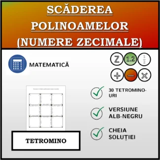 Tetromino: Scăderea polinoamelor (numere zecimale)