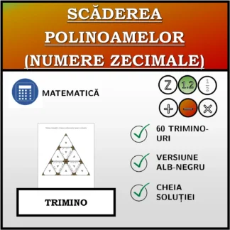 Trimino: Scăderea polinoamelor (numere zecimale)