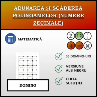 Domino: Adunarea și scăderea polinoamelor (numere zecimale)