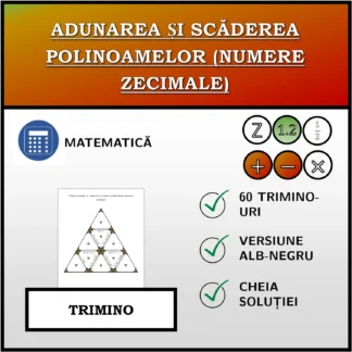 Trimino: Adunarea și scăderea polinoamelor (numere zecimale)