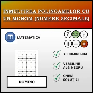 Domino: Înmulțirea polinoamelor cu un monom (numere zecimale)