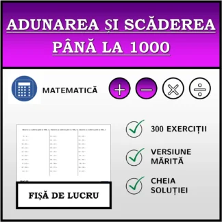Fișă de lucru: Adunarea și scăderea până la 1000